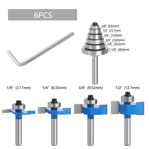 TOEVER Rabbet Router Bit Set cutting edges close-up for clean depth control