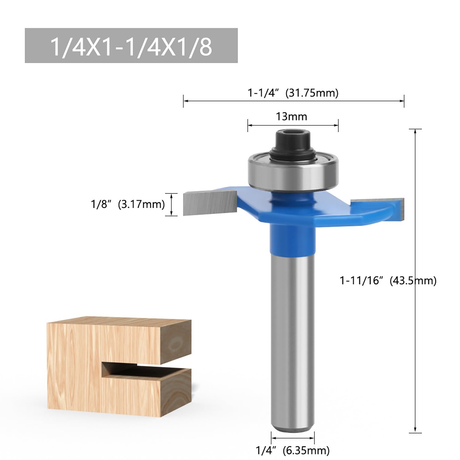 TOEVER Rabbet Router Bit Set depth marks with measurement guides