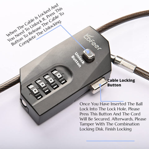 Tofeer kayak lock attached to gear illustrates versatile outdoor security.