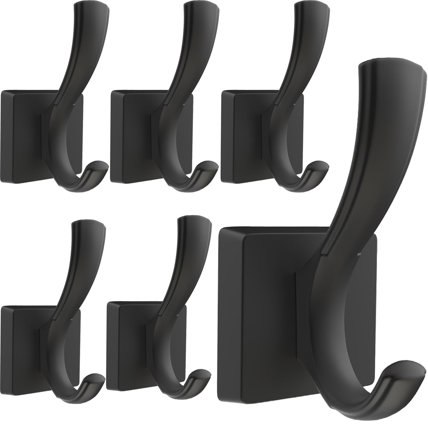 TOFIIGREM black towel hooks wall-mounted for sturdy towel and coat hanging