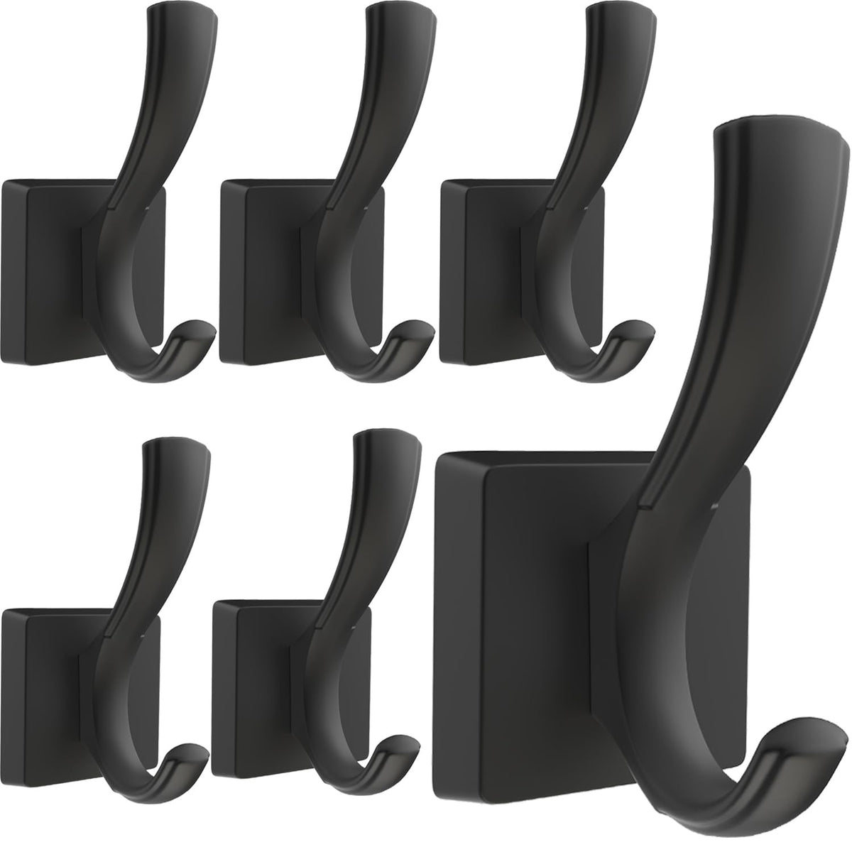 TOFIIGREM black towel hooks wall-mounted for sturdy towel and coat hanging
