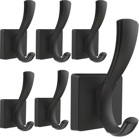 TOFIIGREM black towel hooks wall-mounted for sturdy towel and coat hanging