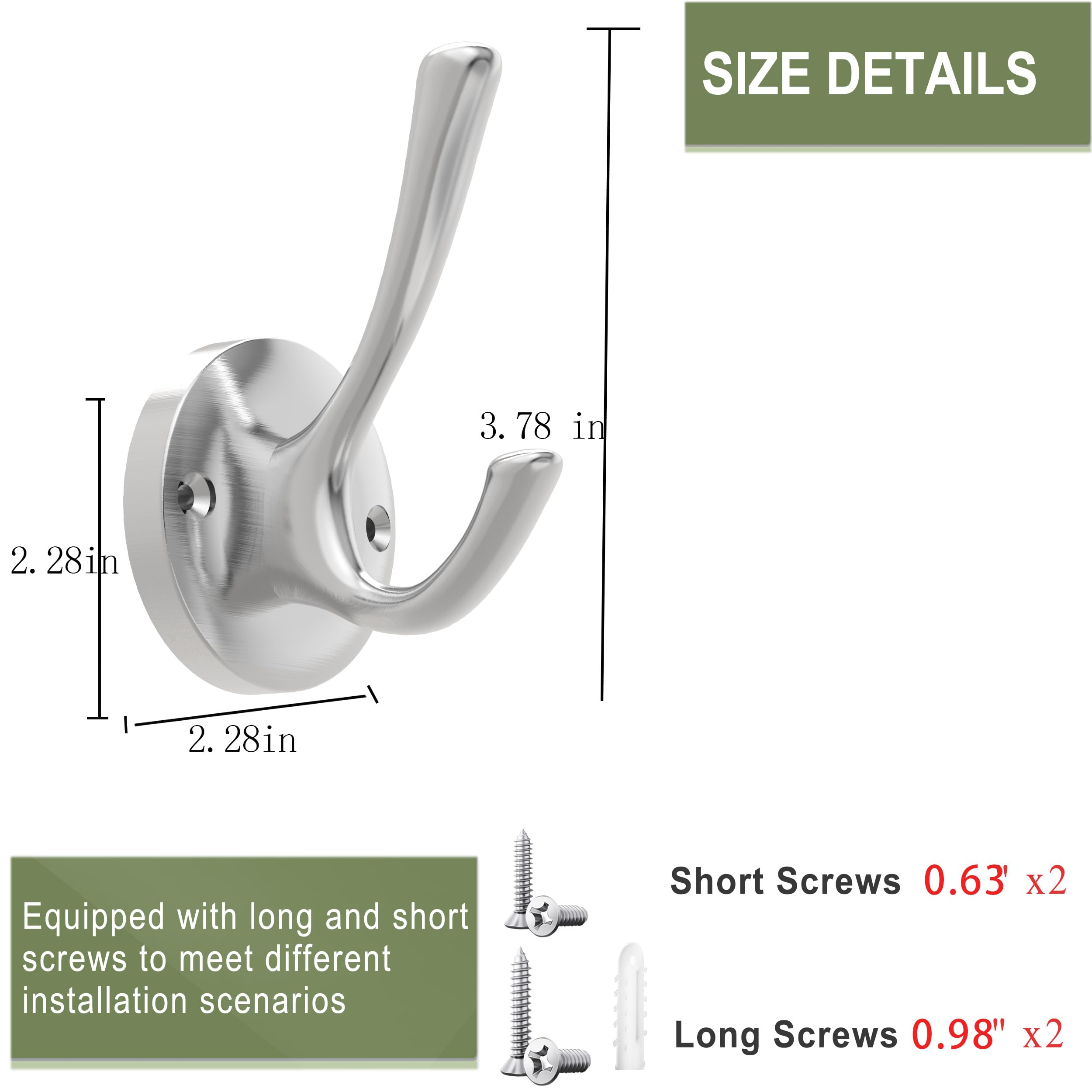 TOFIIGREM outdoor-ready hooks resist rust for outdoor or mudroom use.