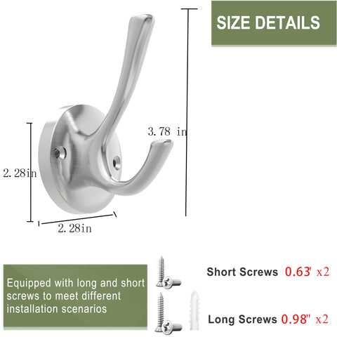 TOFIIGREM outdoor-ready hooks resist rust for outdoor or mudroom use.
