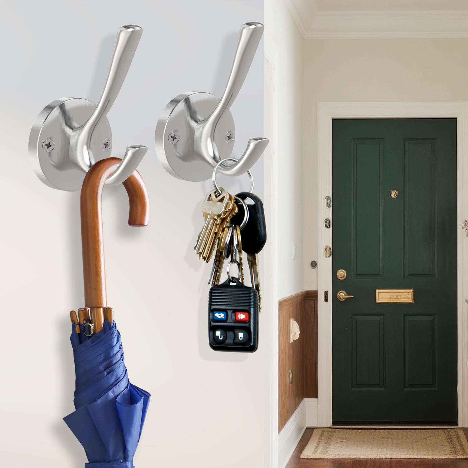 Long and short screws provided for versatile wall installation with TOFIIGREM hooks