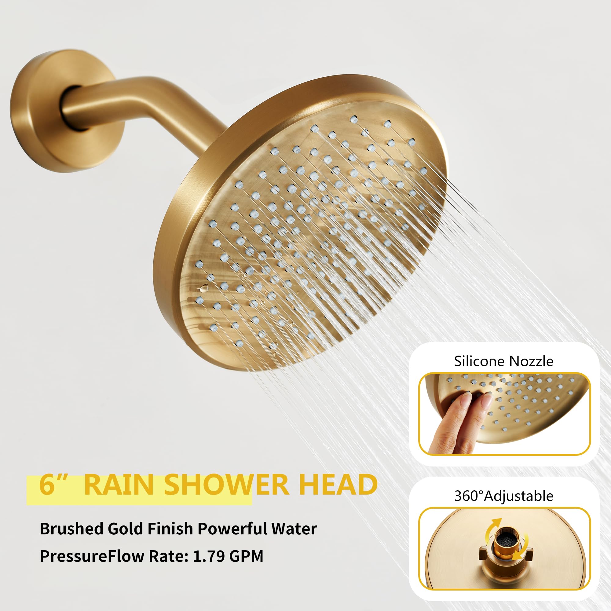Tohlar brushed gold bathroom setup with cohesive styling