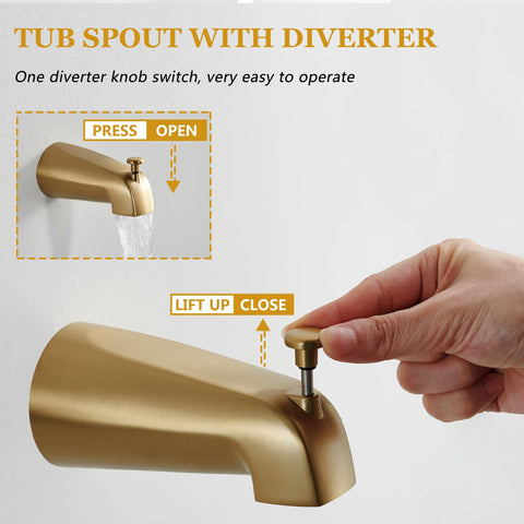 Tohlar brushed gold faucet kit on display
