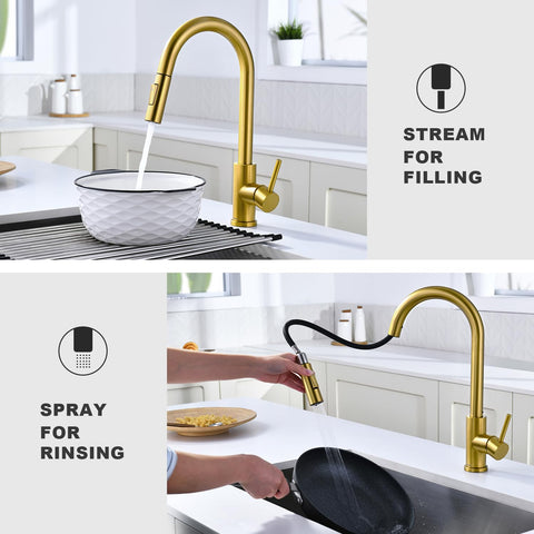 Tohlar pull-down sprayer offers flexible reach for rinsing tasks.