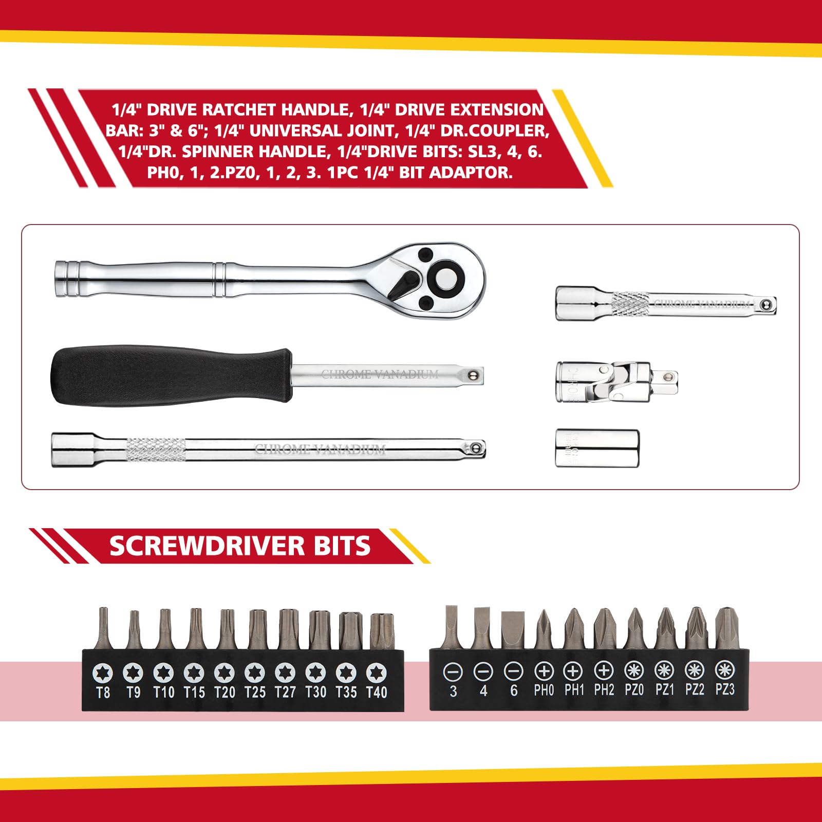 TOHOME 3-inch extension bar enabling deeper reach.