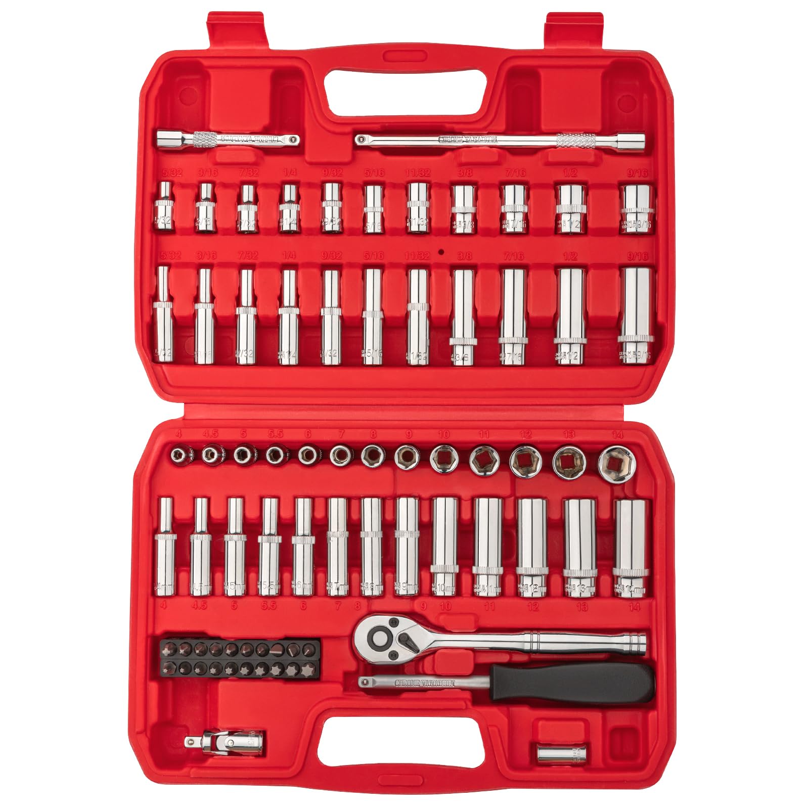 TOHOME 1/4-inch drive socket set for versatile home repairs.