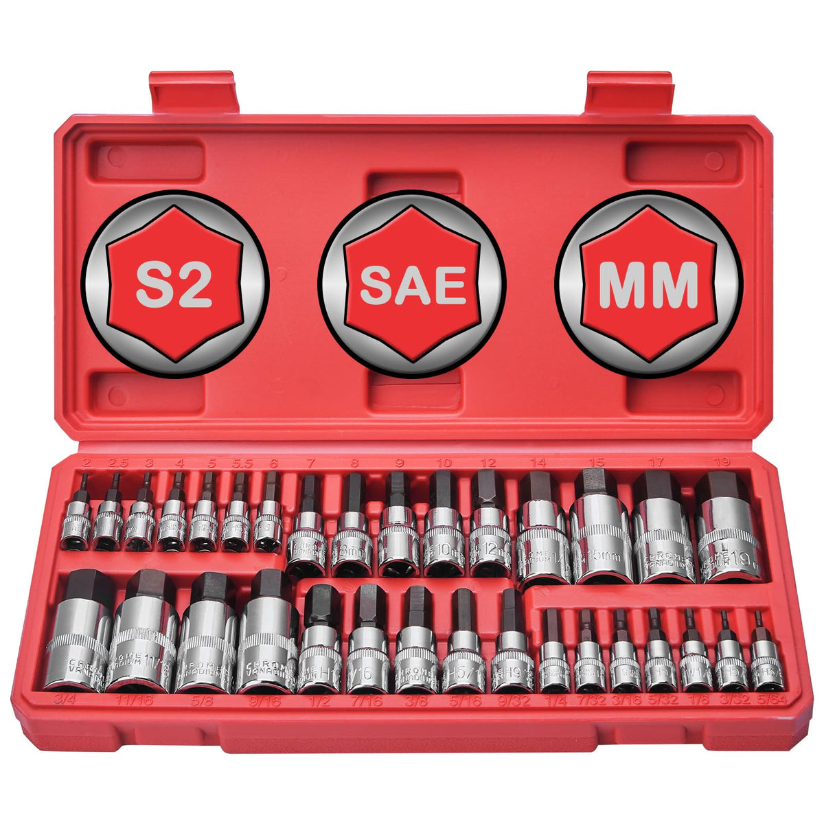 TOHOME Master hex bit socket set with 1/4 inch drive for quick automotive repairs