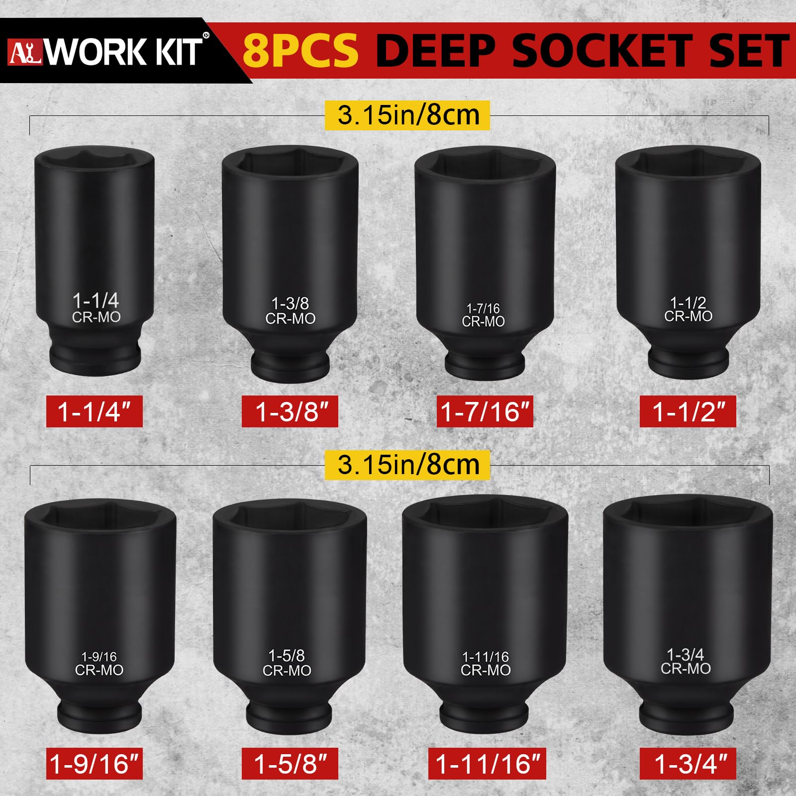 TOHOME SAE axle nut socket 1-1-4 inch for secure grip and reduced rounding