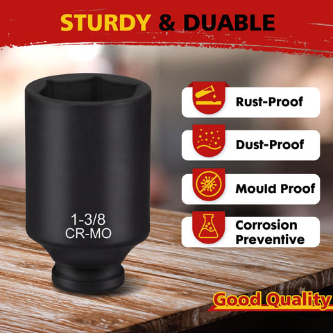 TOHOME SAE axle nut socket 1-3-8 inch enables consistent torque and fast installation