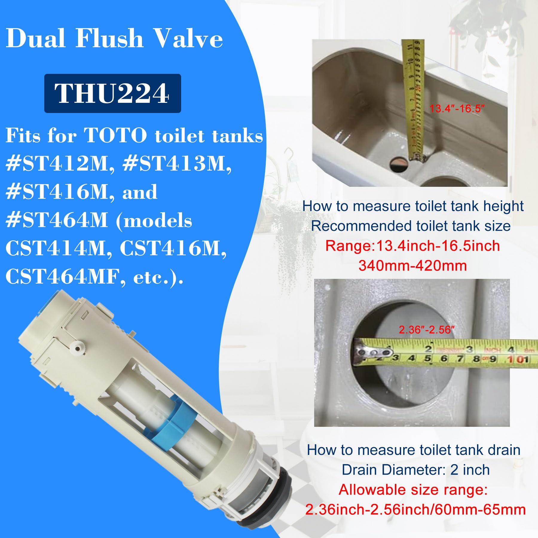 TOILTOBLE THU224 ABS plastic valve body for durability