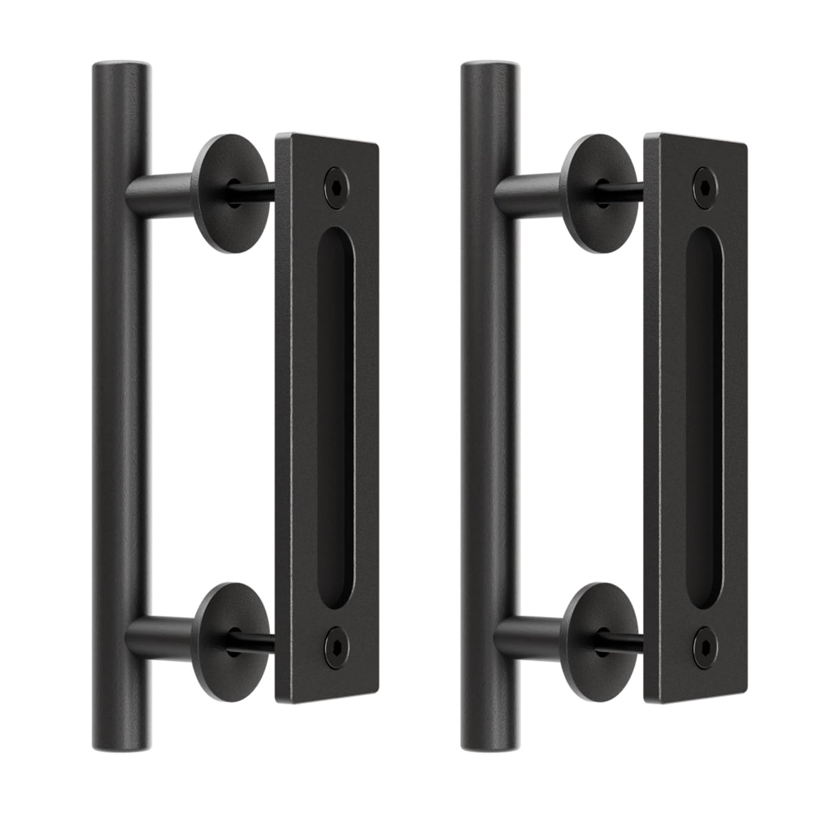 TOIMIOTOIM barn door pull 9-5 inch in black powder coat for smooth operation