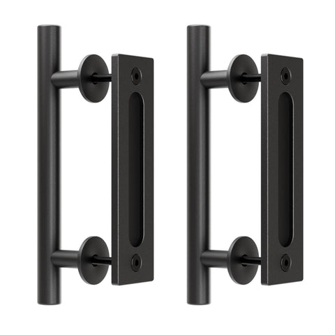TOIMIOTOIM barn door pull 9-5 inch in black powder coat for smooth operation
