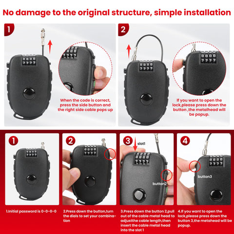 TOKCKYBL bike helmet secured with 4-digit lock.