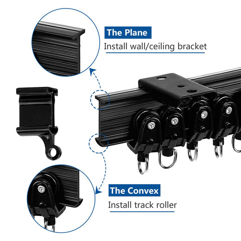 TOKPLNU ceiling brackets ensure stable ceiling mounting for the track.