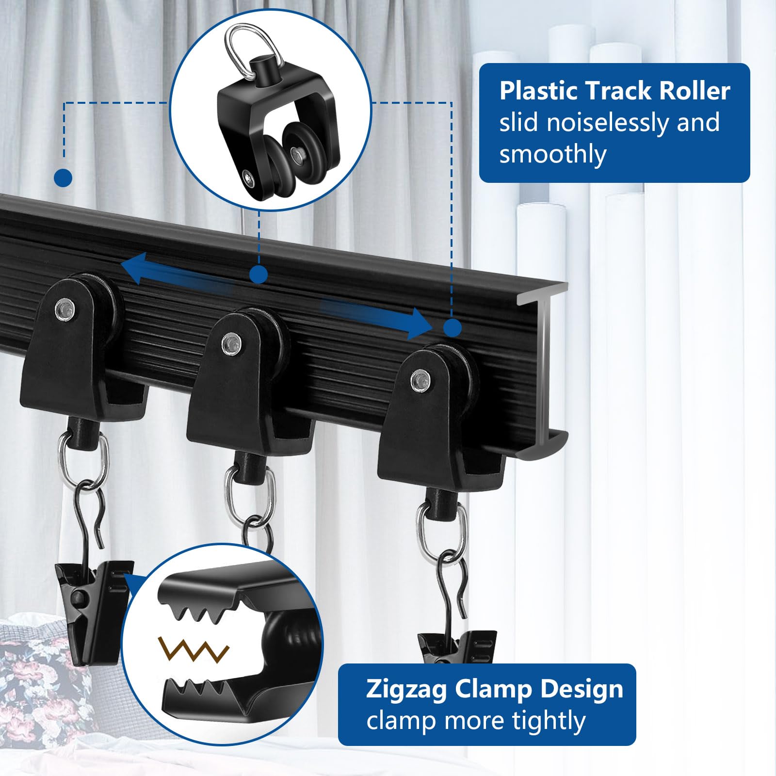 TOKPLNU wall brackets offer versatile mounting options for the track.
