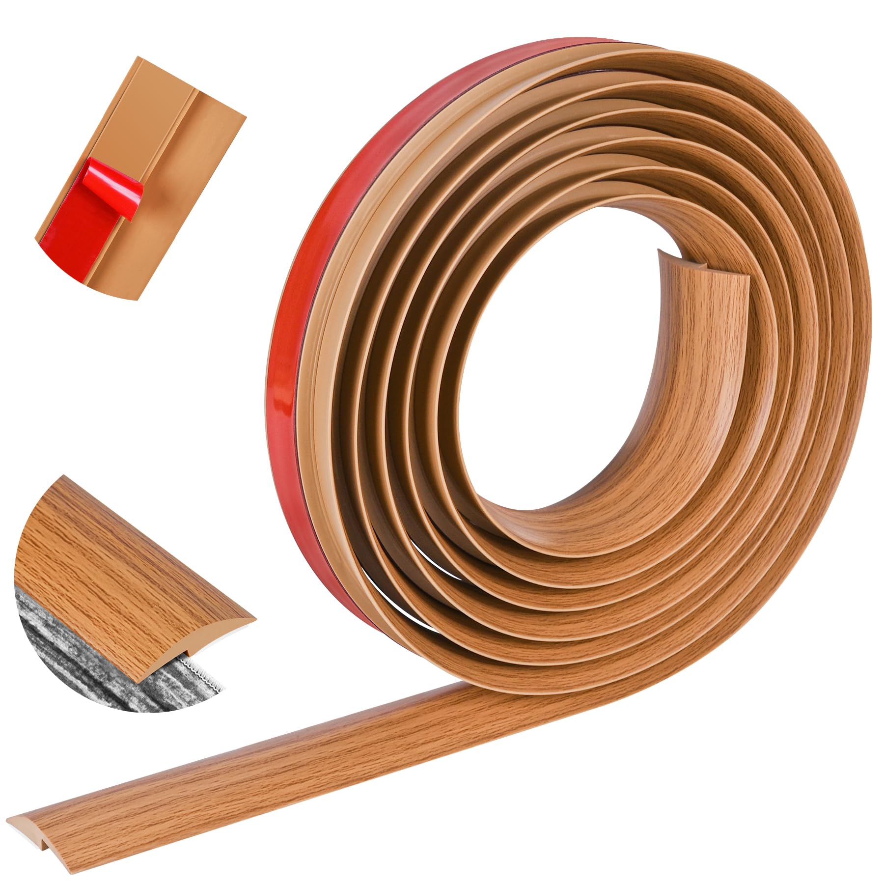 ToLanbbt 10ft transition strip unrolled for easy cutting and seamless carpet-to-tile edges.