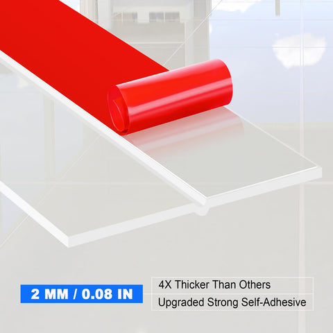 ToLanbbt adhesive silicone door seal strip for tiles and glass surfaces, 3in-20ft