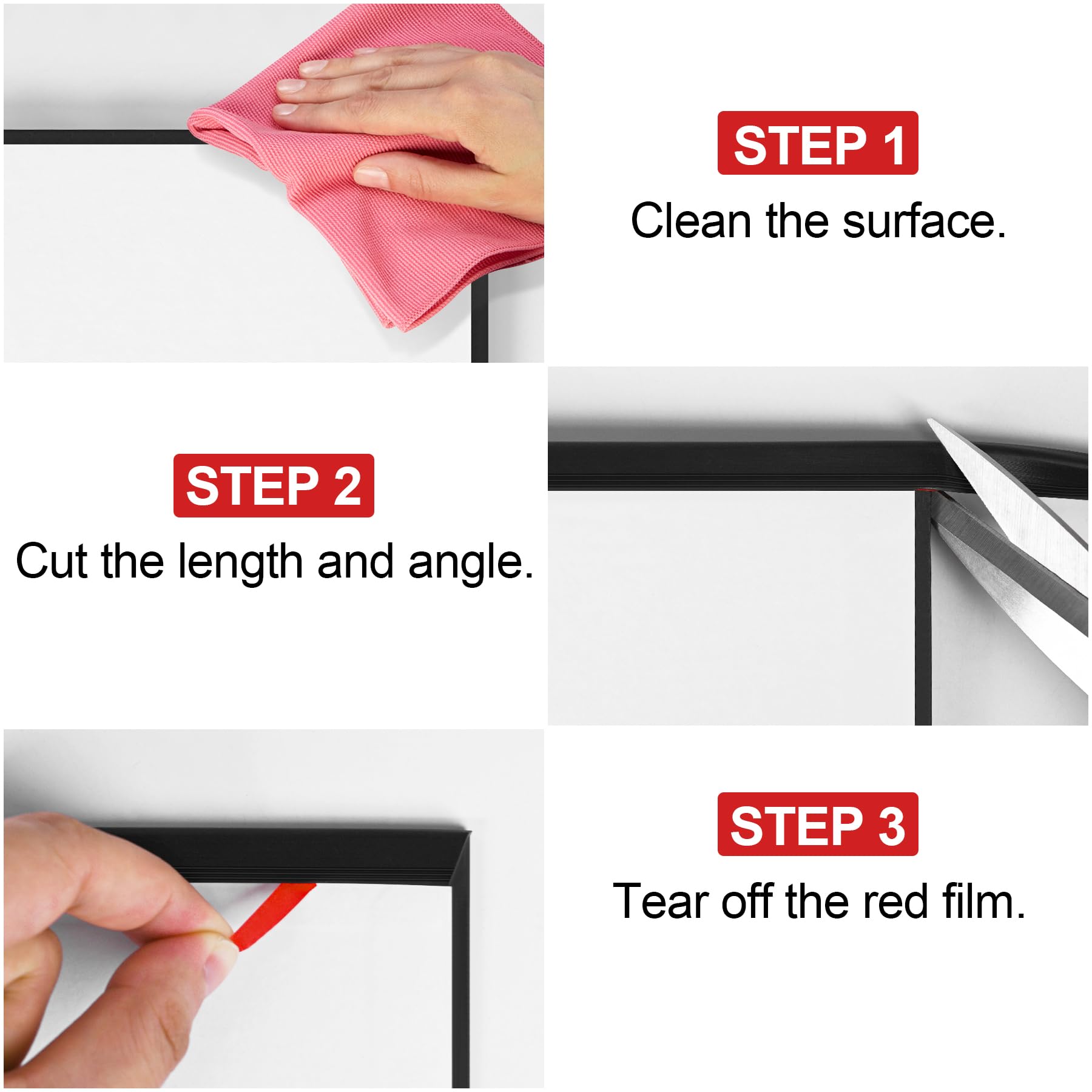 ToLanbbt 1/8-inch edge trim cuts easily for curved or irregular shapes.