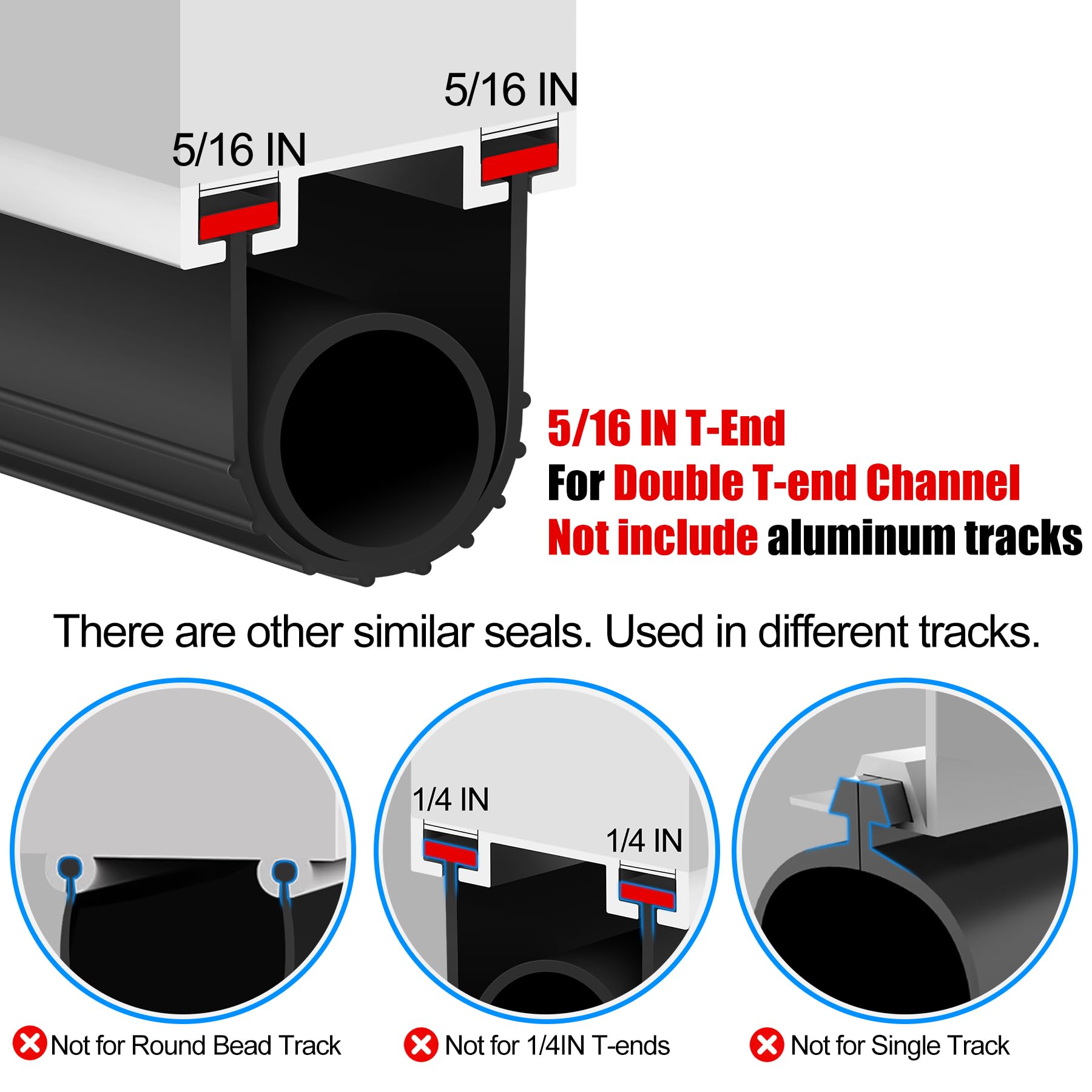 ToLanbbt end plugs 5/16 inch secure track ends and seal gaps.