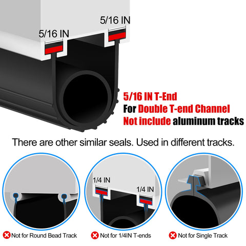 ToLanbbt end plugs 5/16 inch secure track ends and seal gaps.
