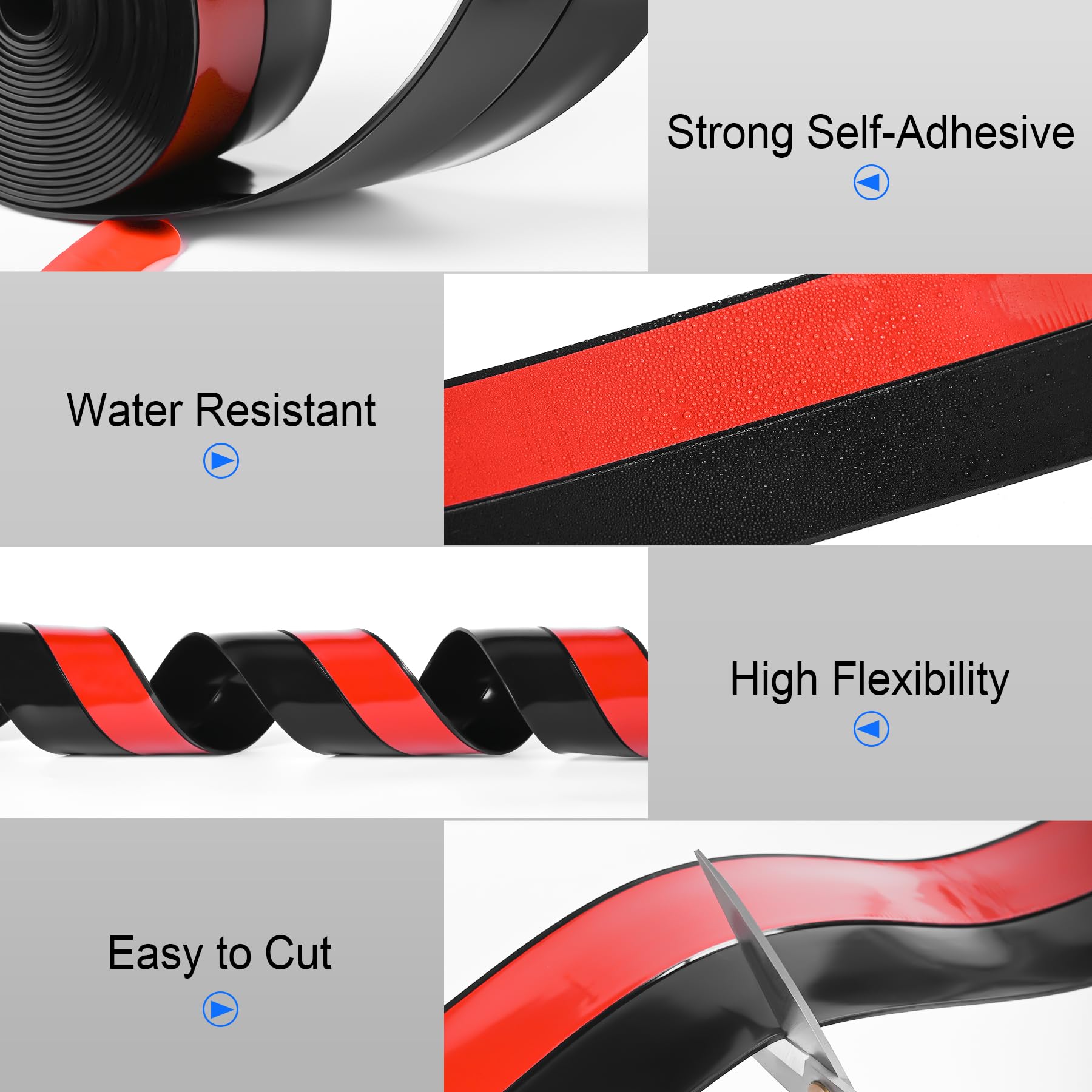 ToLanbbt silicone strip adheres to glass, wood, tile surfaces for versatile use.