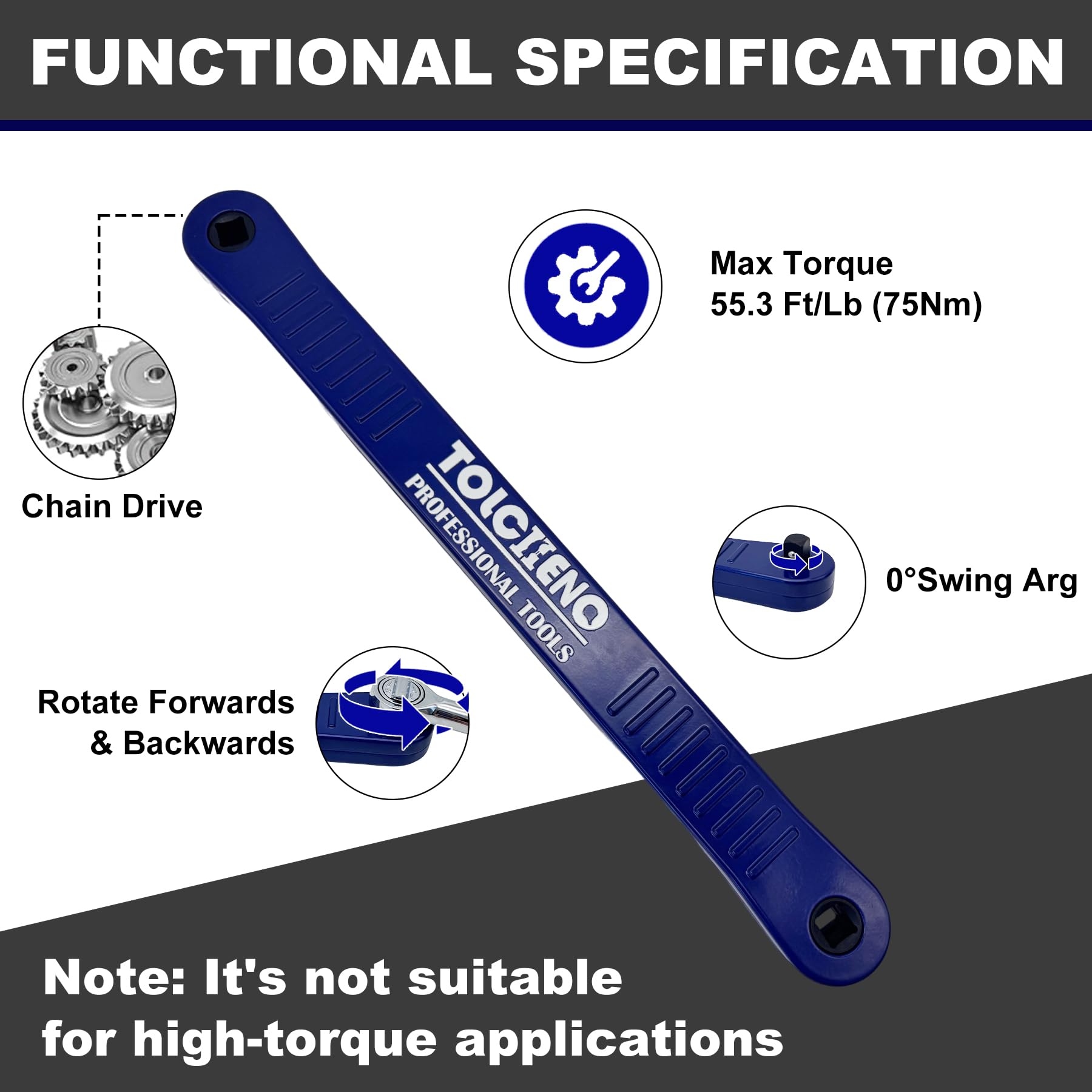 Tolcheno 1/2-to-3/8 adapter for broader automotive reach.
