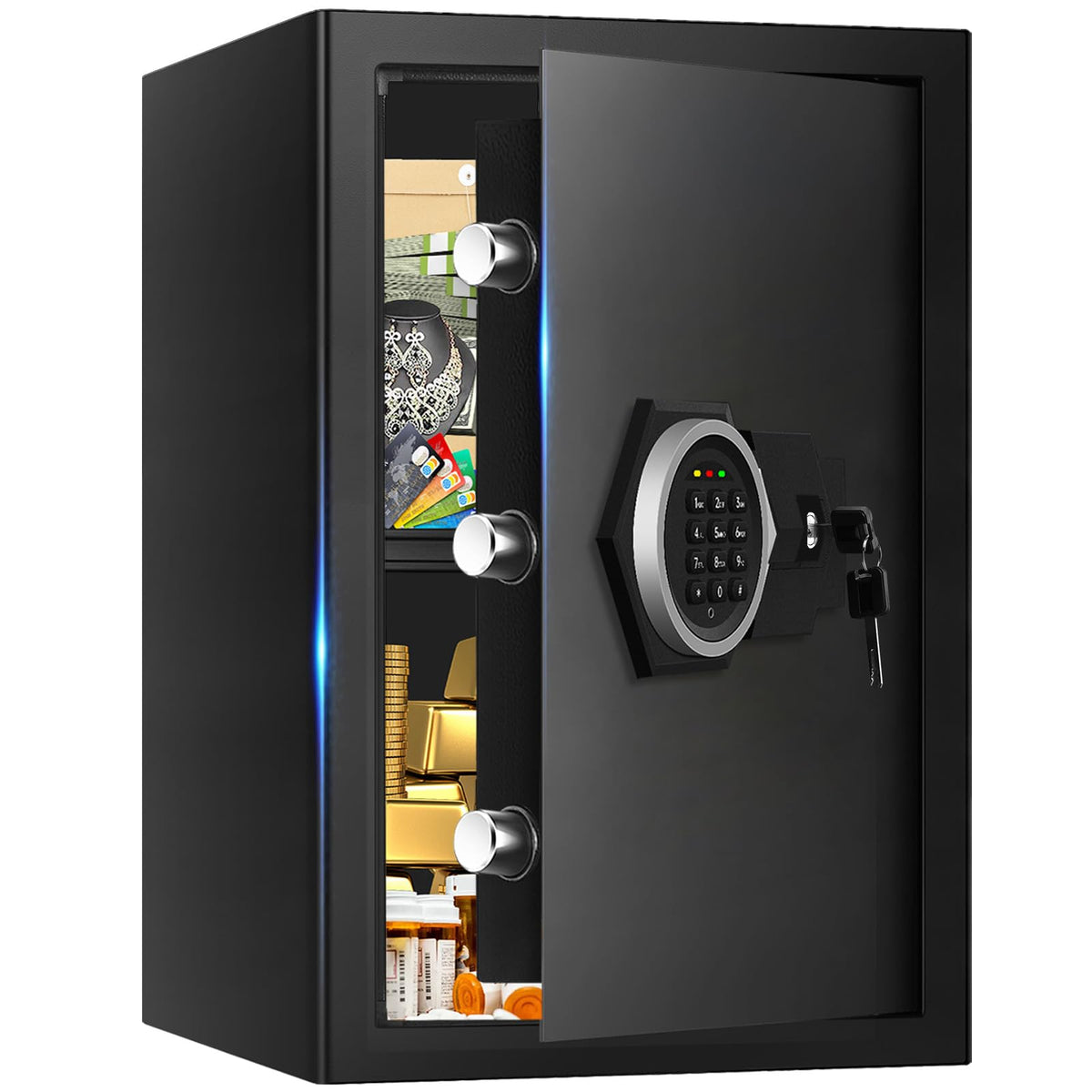 TOLEBLID large home safe front view showing ample space for valuables