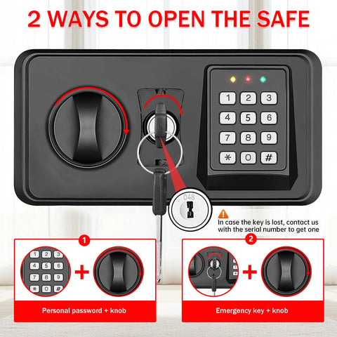 TOLEBLID safe interior with removable shelf and LED illumination