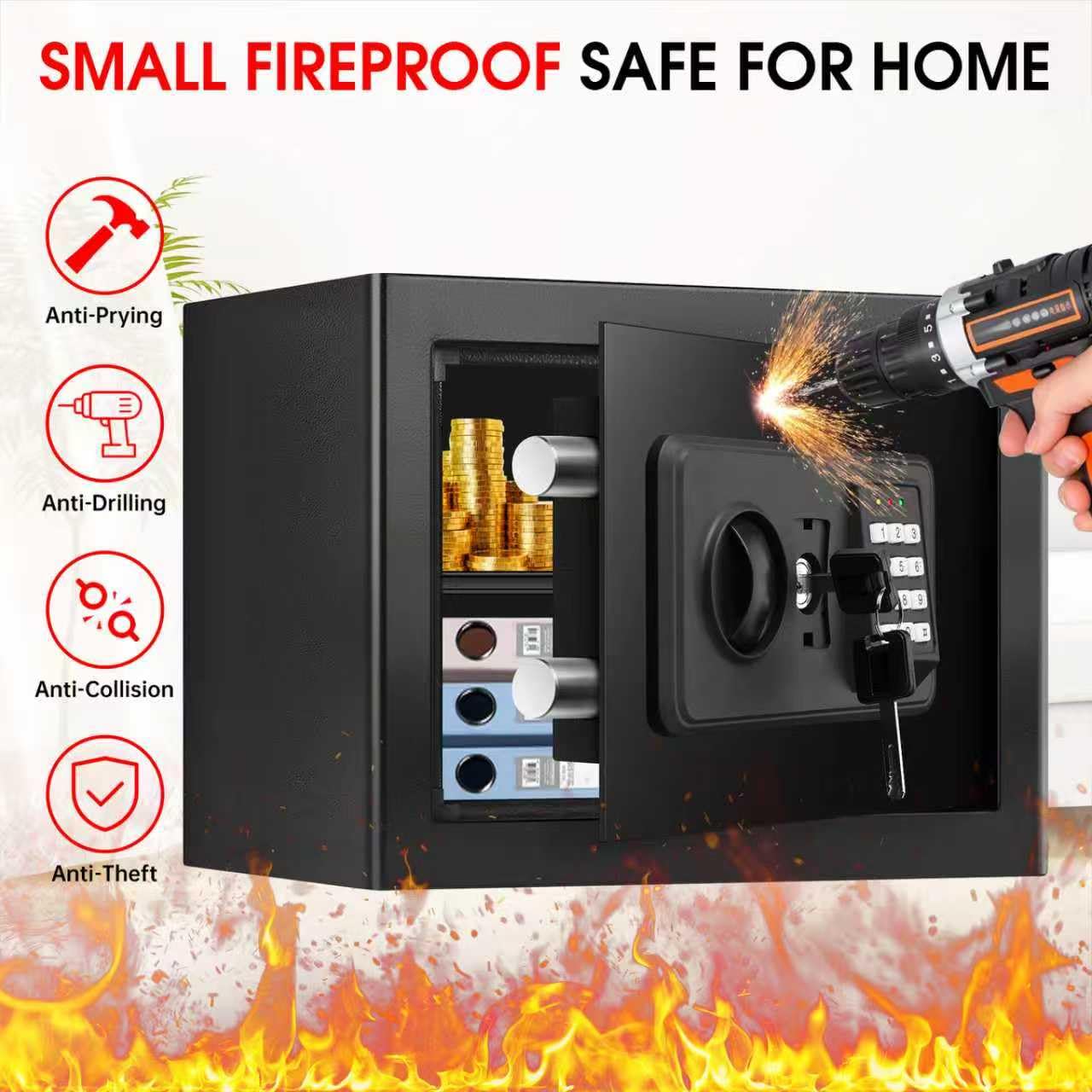 TOLEBLID safe shows sturdy steel construction for enhanced security