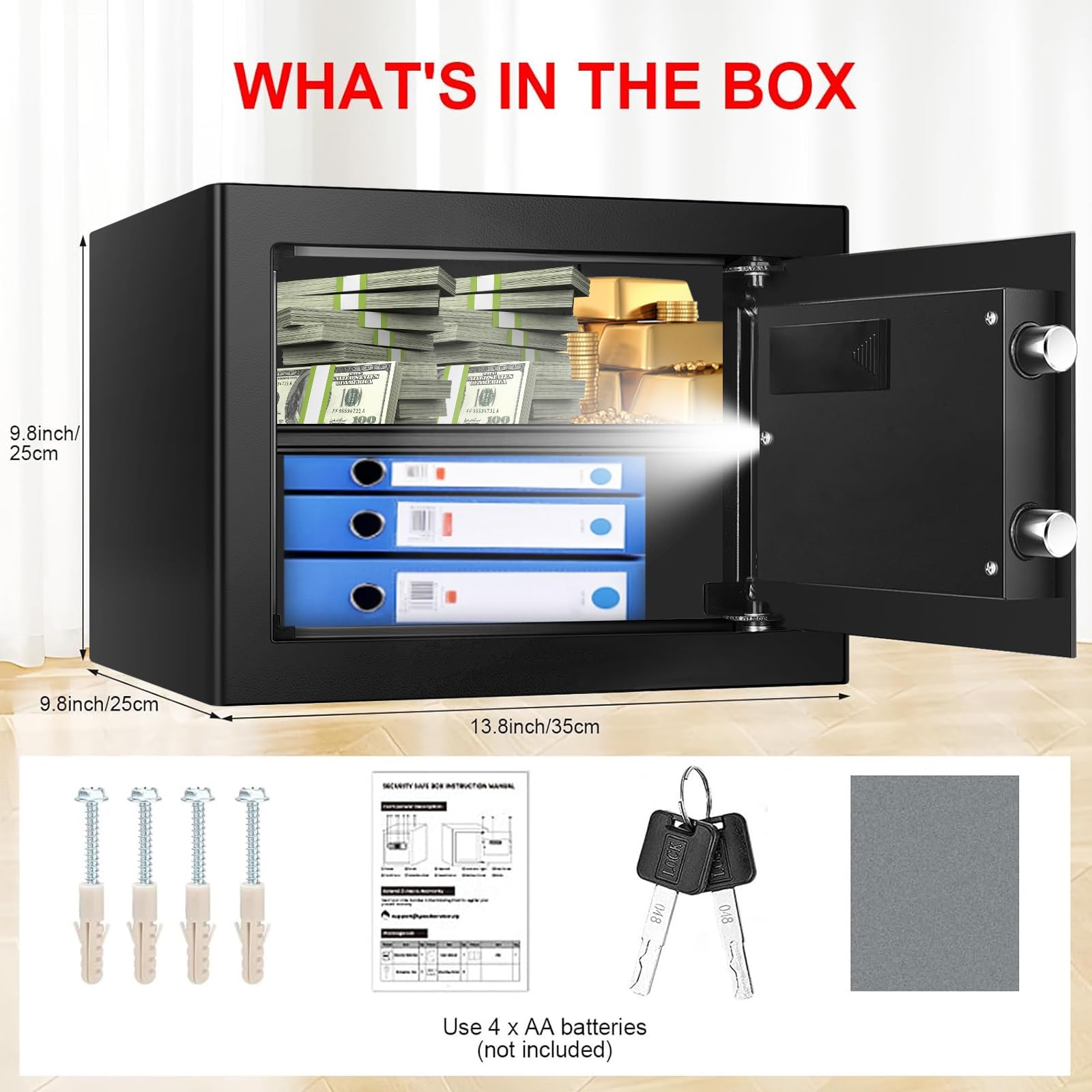 TOLEBLID safe offers two unlocking methods for convenient access