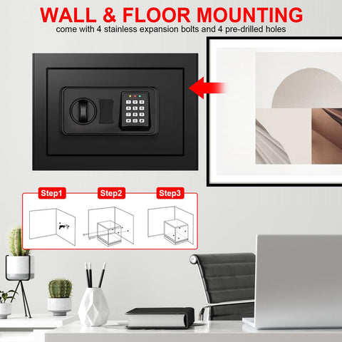 TOLEBLID safe wall and floor mounting points for secure installation