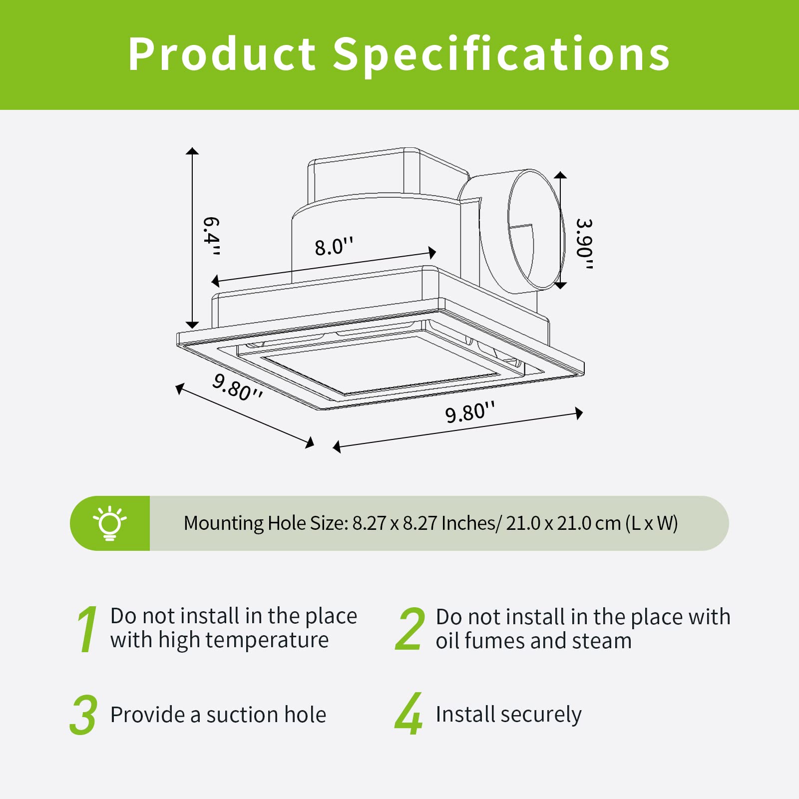 Tolery fan light with color temperature options for warm, natural, and bright settings.