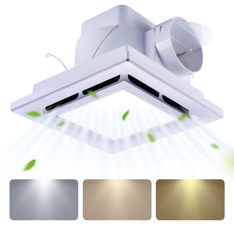 Tolery bathroom fan with light front view illustrating compact, quiet ventilation.