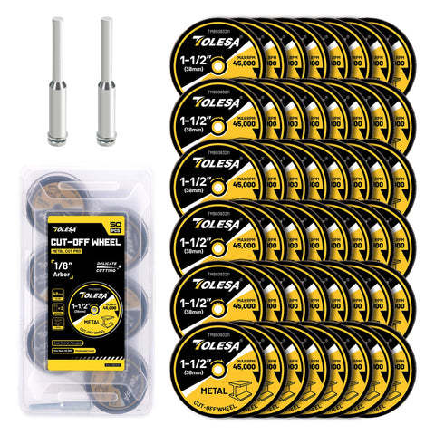 TOLESA 1-1/2 cut-off wheel with 1/8 in arbor for efficient metal cutting