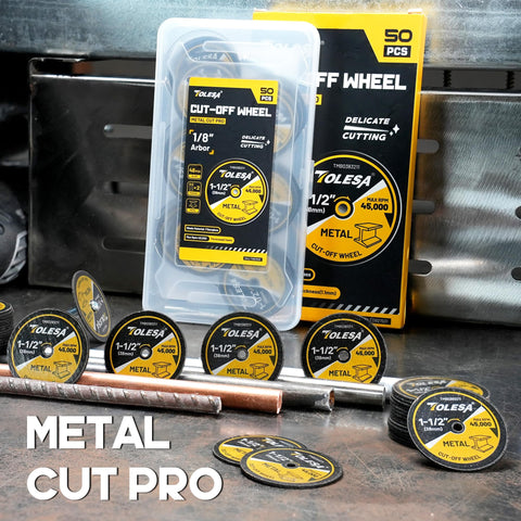 TOLESA 45,000 RPM rated cut-off wheels for fast, clean cuts