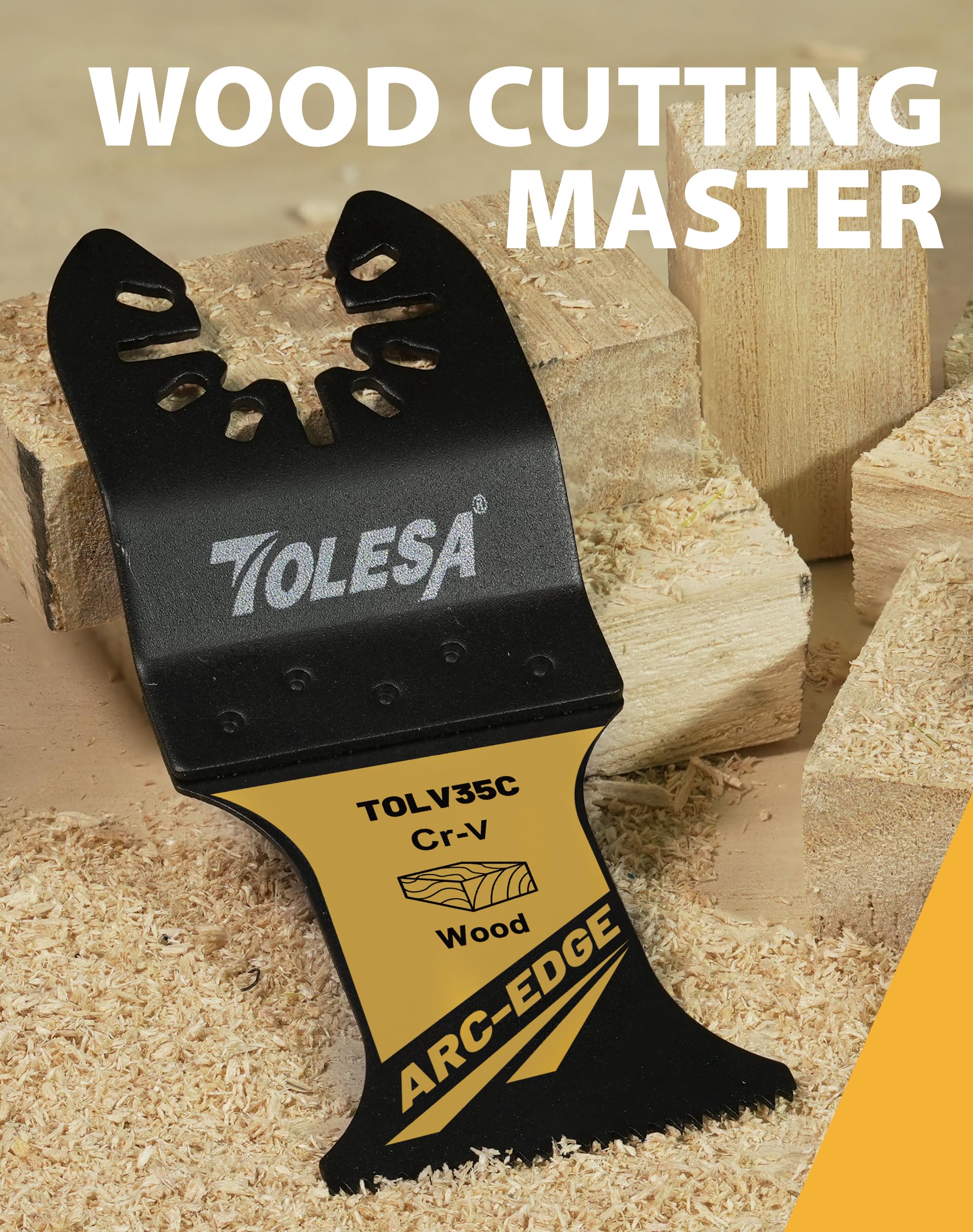 TOLESA plastic-cutting blade performs clean cuts on plastic components.