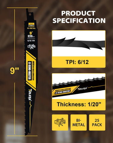 TOLESA universal shank-compatible blades fit major saw brands for versatile use
