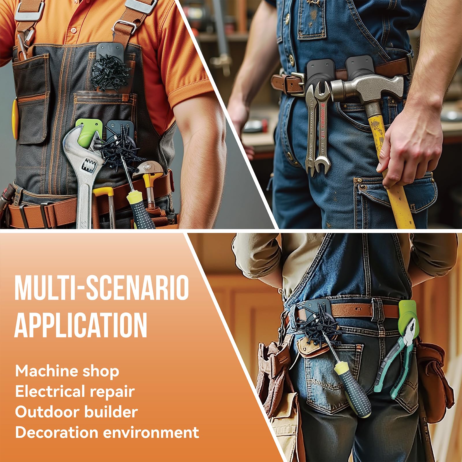 TOLHOLDER belt clip fits belts up to 45 mm for hands-free use