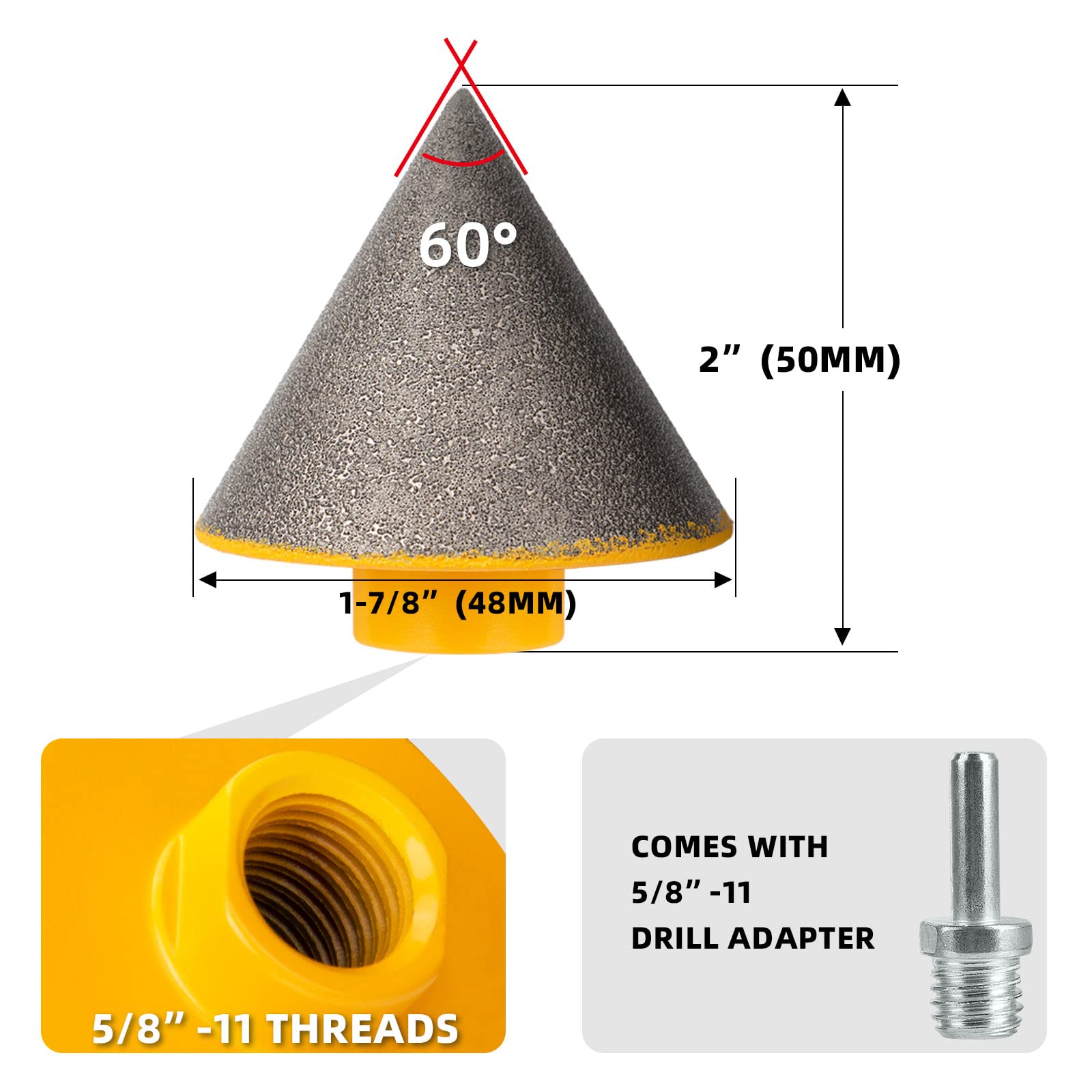 TolleSonne diamond beveling bit close-up showing diamond coating