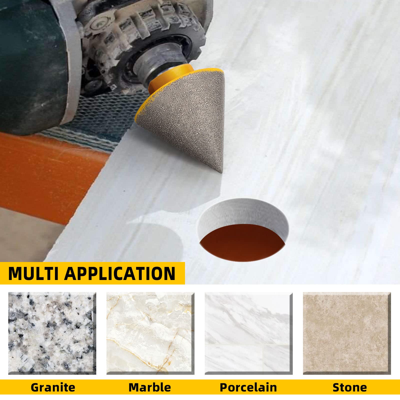 TolleSonne beveling bit creates smooth bevel on granite edge