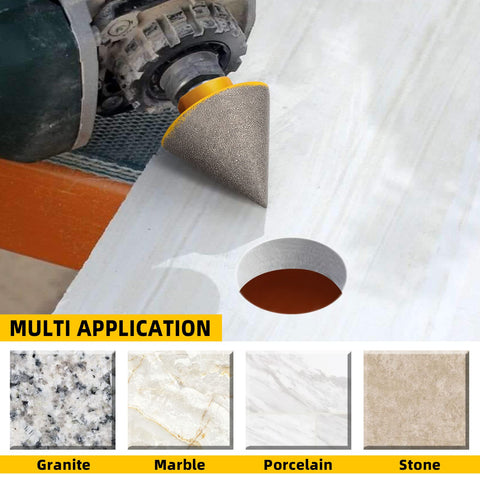 TolleSonne beveling bit creates smooth bevel on granite edge