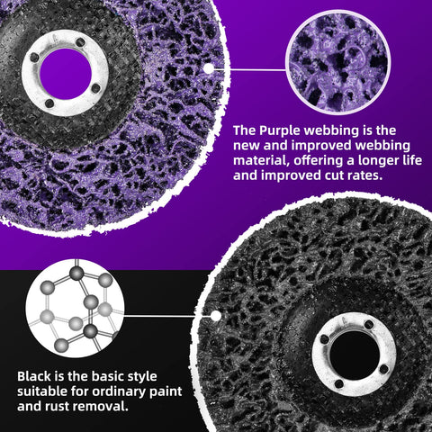 TolleSonne strip disc 4in removes oxidation on aged metal parts.