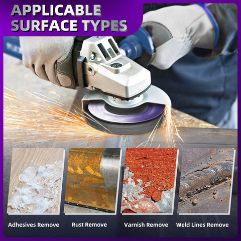 TolleSonne strip disc 4in tackles weld spatter for cleaner joints.