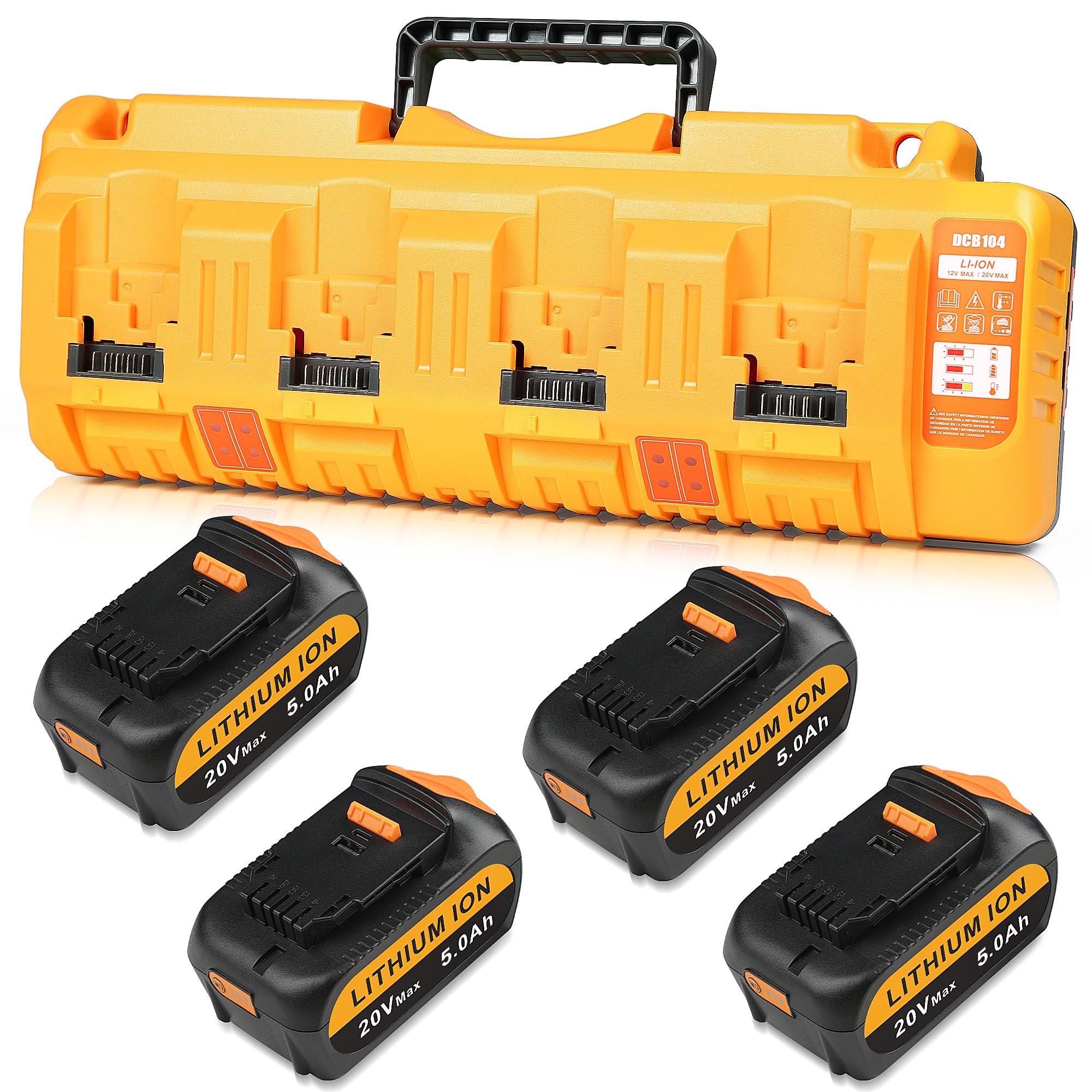 Tomapex 20V max battery pack front view powering cordless tools.