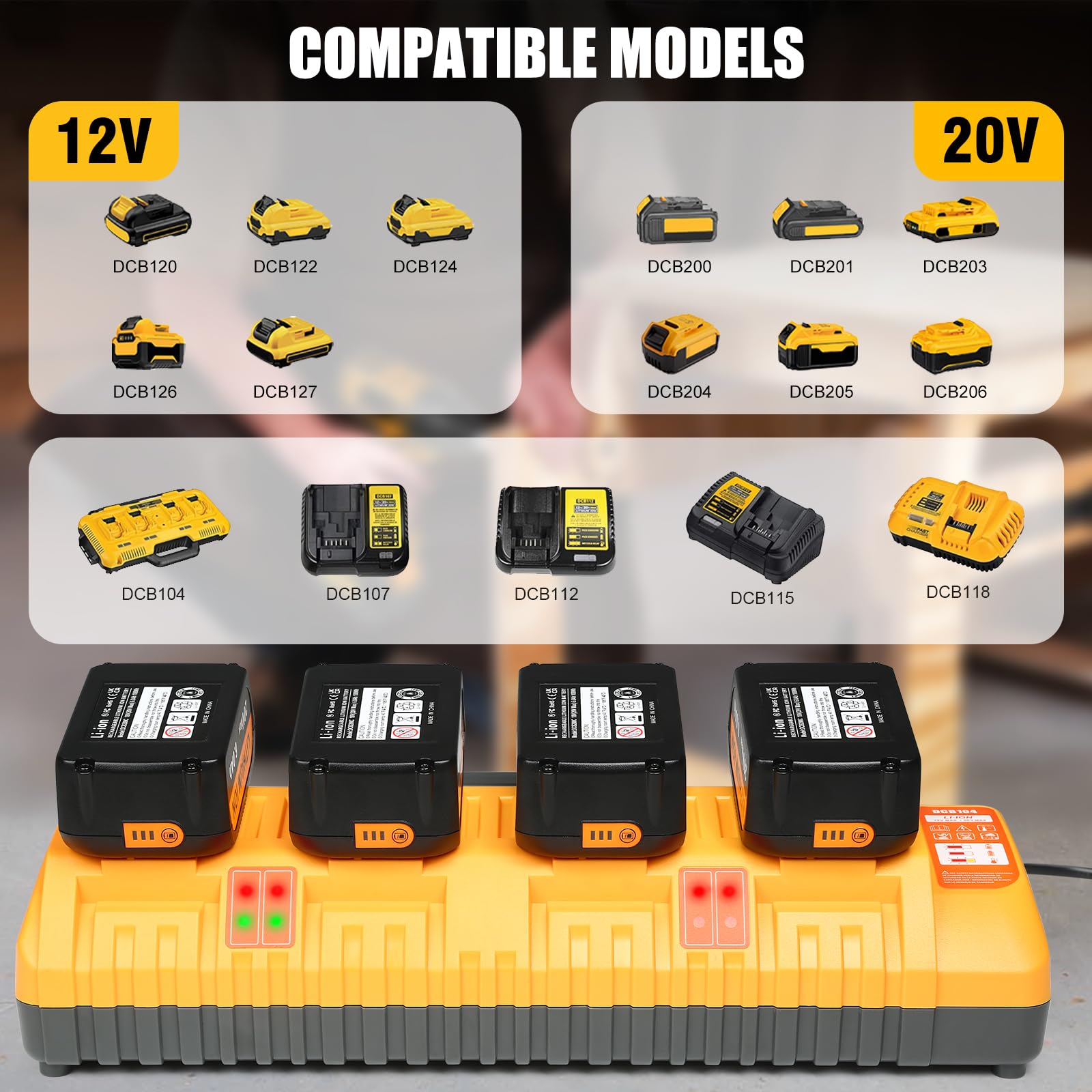 Tomapex 20V max battery with USB port on the side for portable charging.
