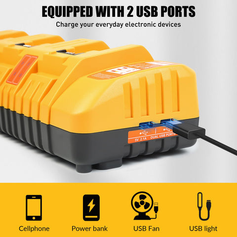 Tomapex charger station compatible with the Dewalt DCB104 system.